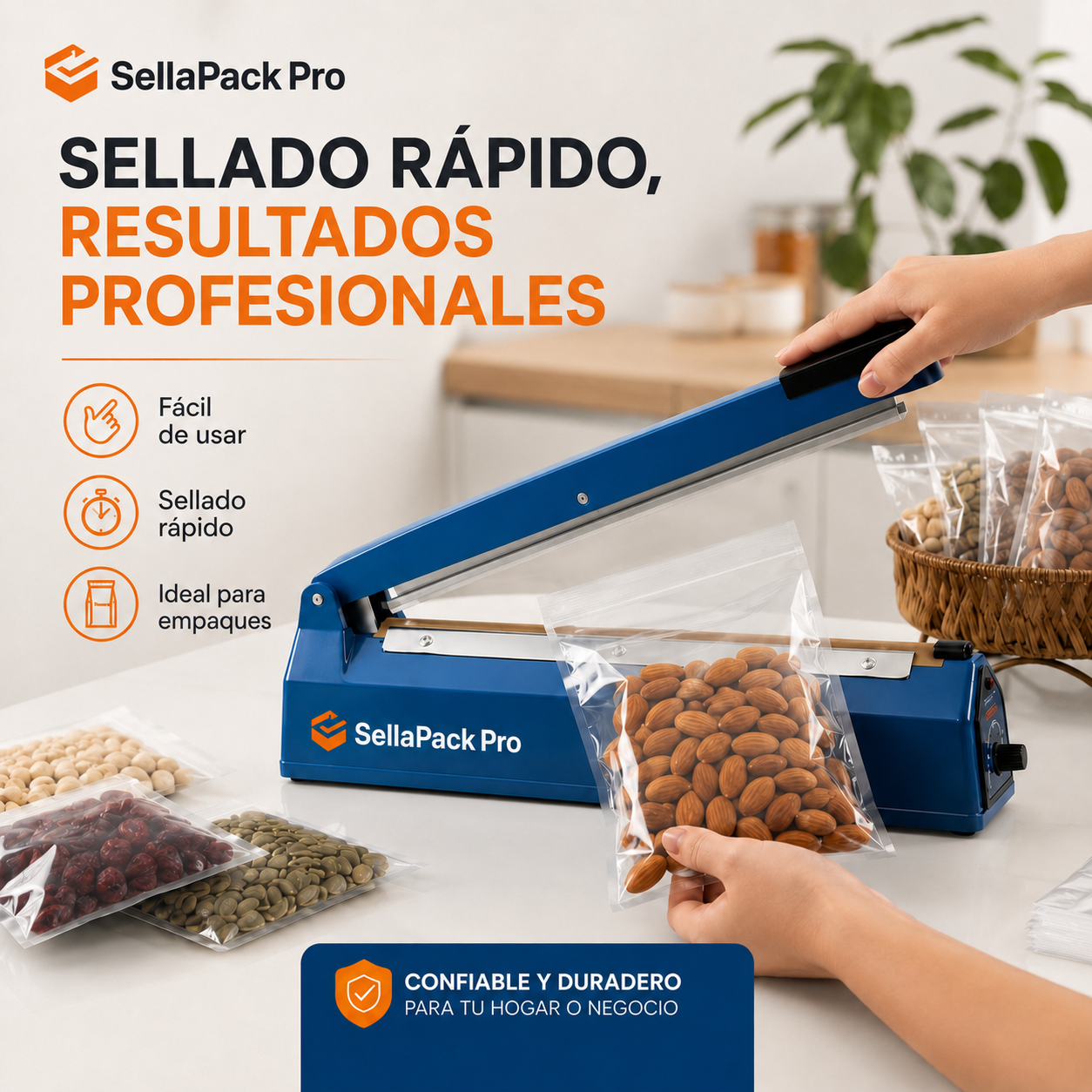 🔥 Sellador de Bolsas SellaPack Pro 400MM | Sellado Firme y Profesional 🛍️