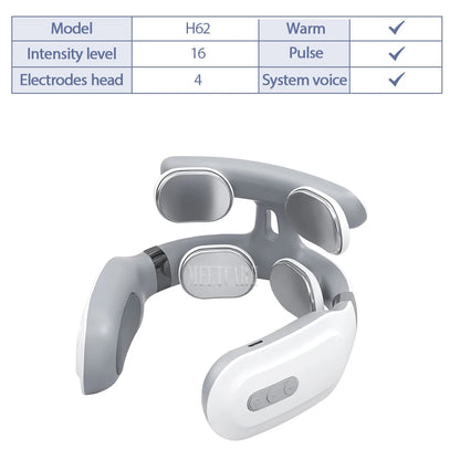 Smart Back Neck Massager with Heating TENS Pulse Cervical Muscle Massage Wireless Shoulder Health Care Device