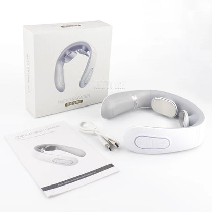 Smart Back Neck Massager with Heating TENS Pulse Cervical Muscle Massage Wireless Shoulder Health Care Device