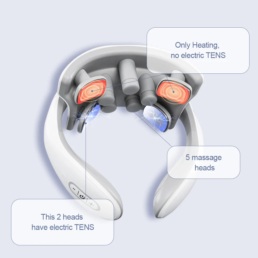 Smart Back Neck Massager with Heating TENS Pulse Cervical Muscle Massage Wireless Shoulder Health Care Device