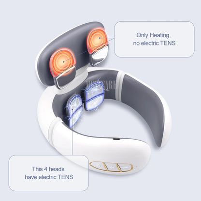 Smart Back Neck Massager with Heating TENS Pulse Cervical Muscle Massage Wireless Shoulder Health Care Device