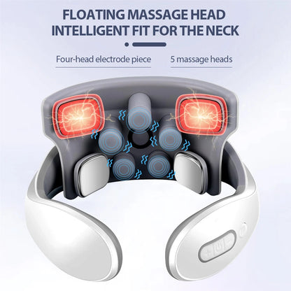 Smart Back Neck Massager with Heating TENS Pulse Cervical Muscle Massage Wireless Shoulder Health Care Device