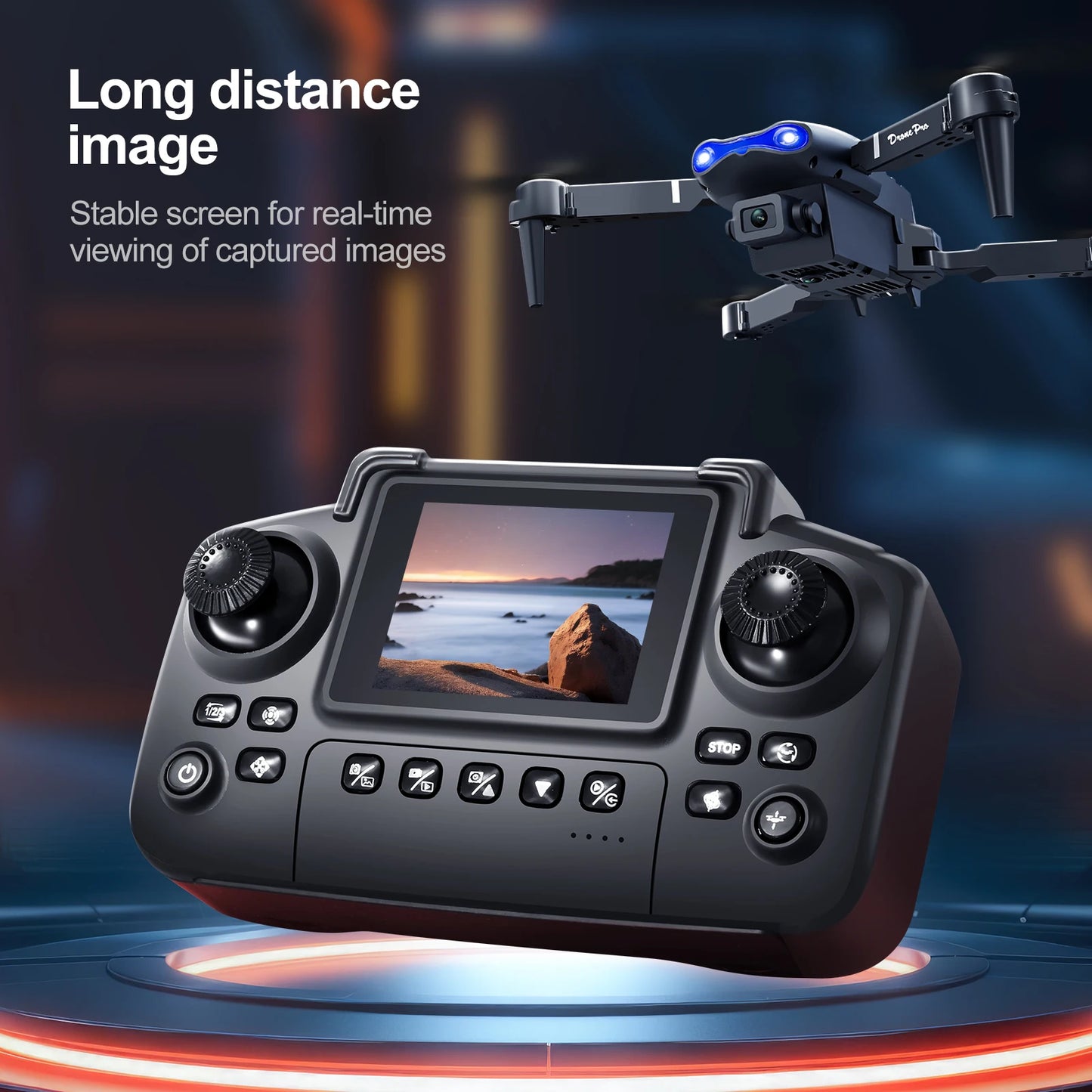 E88PRO Drone 8K 5G HD Dual Camera Aerial Photography Remote control screen display Control Aircraft Quadcopter