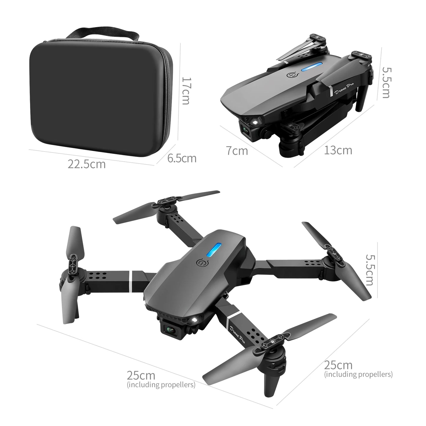 E88PRO Drone 8K 5G HD Dual Camera Aerial Photography Remote control screen display Control Aircraft Quadcopter