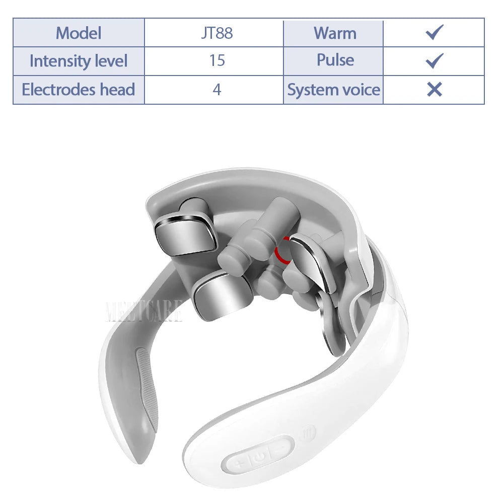 Smart Back Neck Massager with Heating TENS Pulse Cervical Muscle Massage Wireless Shoulder Health Care Device