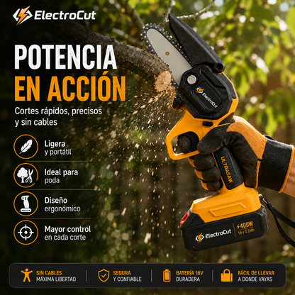 🔥 Motosierra Eléctrica Inalámbrica ElectroCut | Potencia y Precisión en Cada Corte 🪚⚡