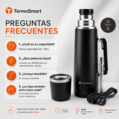 🔥 Termo Eléctrico TermoSmart 1L | Mate Siempre Listo 🧉⚡