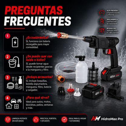🔥 Hidrolavadora Portátil Inalámbrica HidroMax Pro | Alta Presión y Limpieza Total 💦⚡