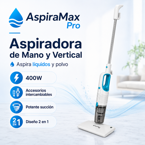 🔥 Aspiradora de Mano y Vertical AspiraMax Pro | Limpieza 2 en 1 💧⚡