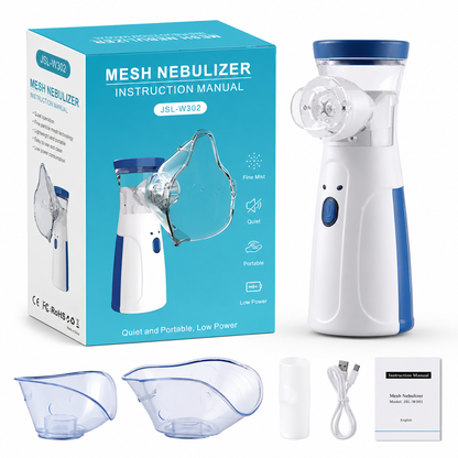 Nebulizador Portatil - JSL-W302 - inalámbrico Silencioso USB - Color blanco