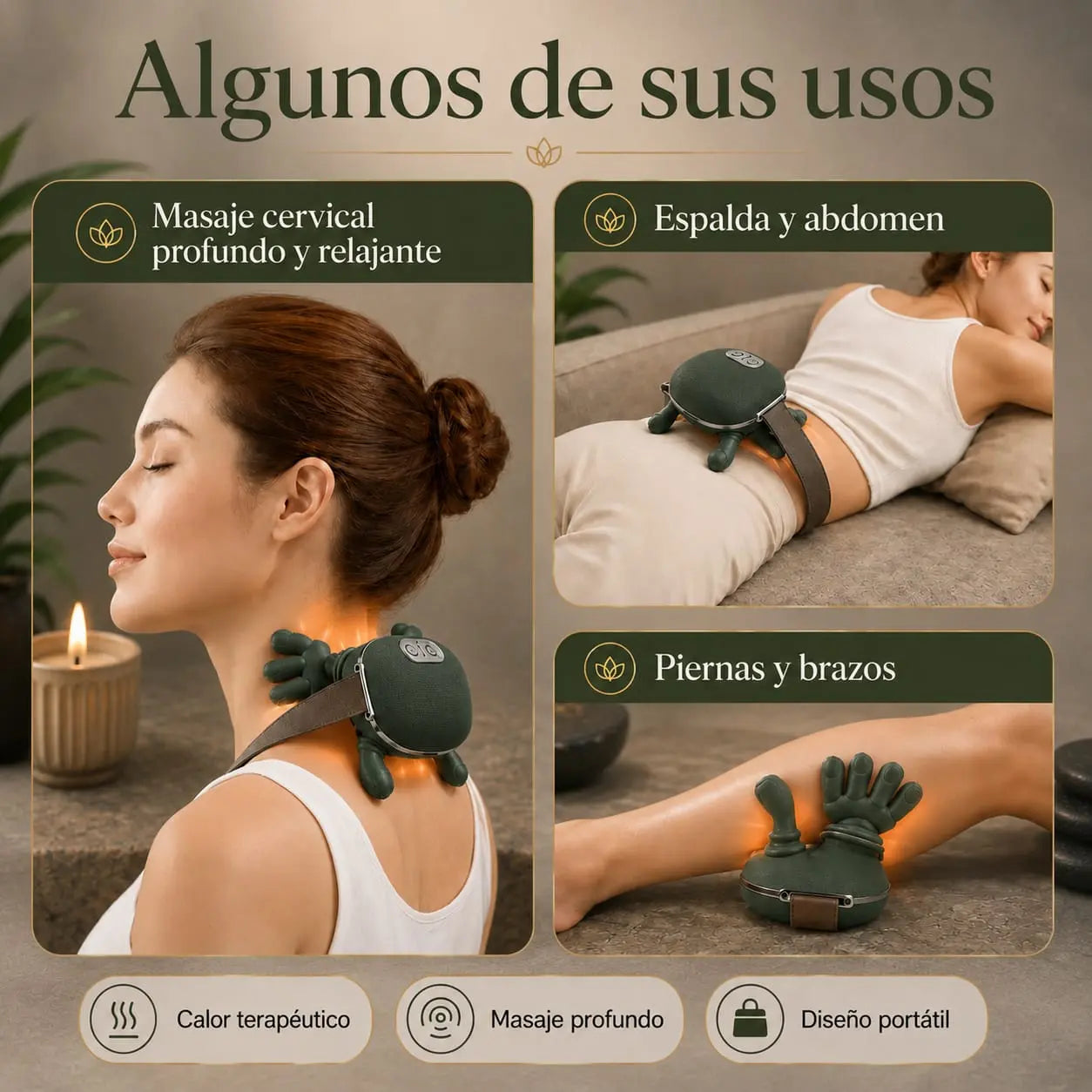 MassagePro - Masajeador inteligente para Cuello, Espalda, Hombros y Piernas - VillaNiza Store
